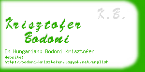 krisztofer bodoni business card